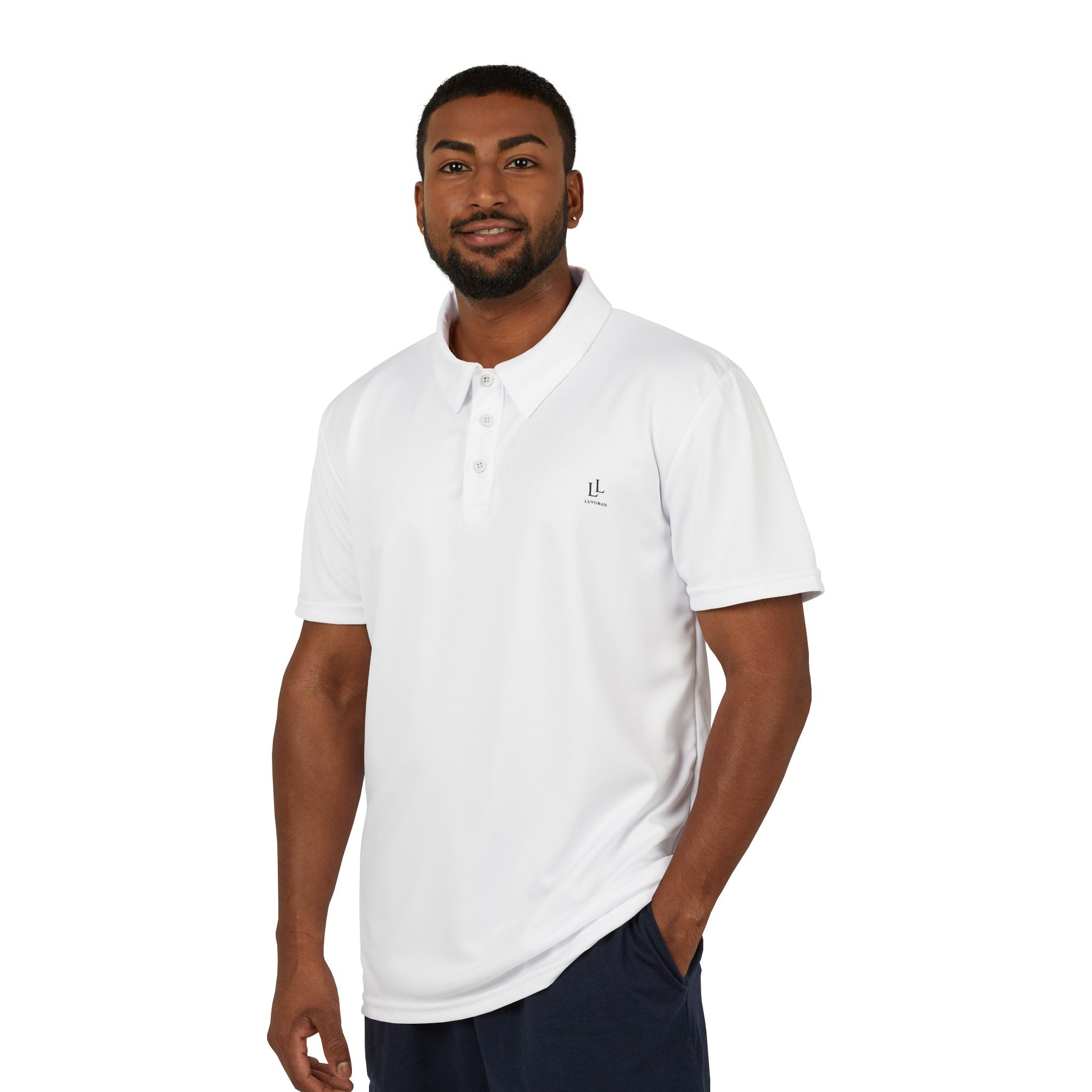 Embroidered LL Logo Polo Shirt – Classic Short-Sleeve Work & Golf Polo