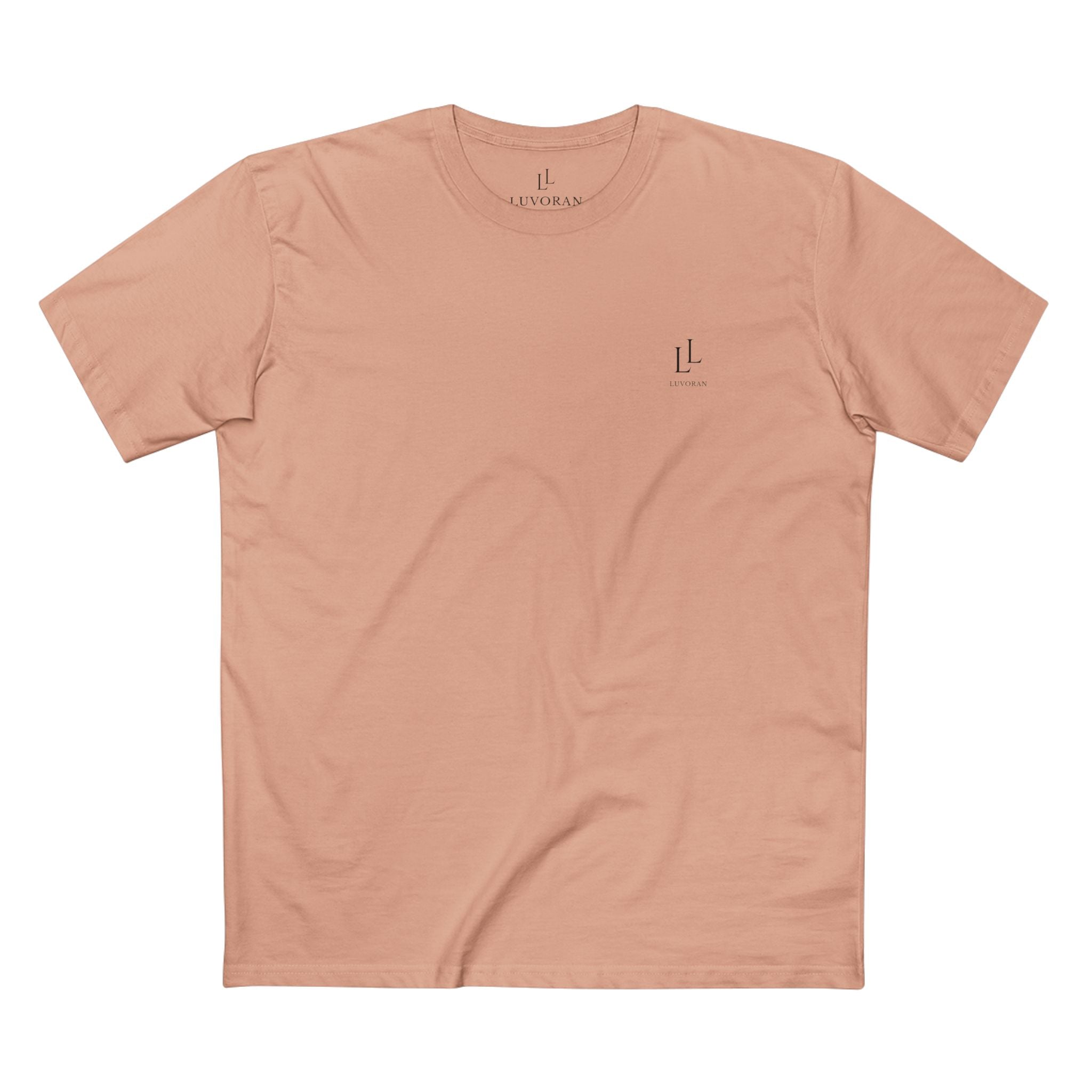 Classic Solid T‑Shirt — Men's Peach Crew Neck Staple Tee