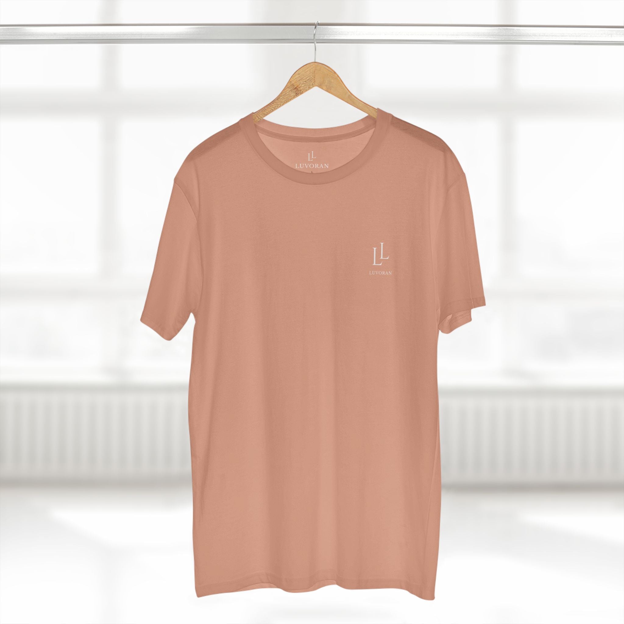 Minimalist Logo Tee — Dusty Rose Casual Crewneck