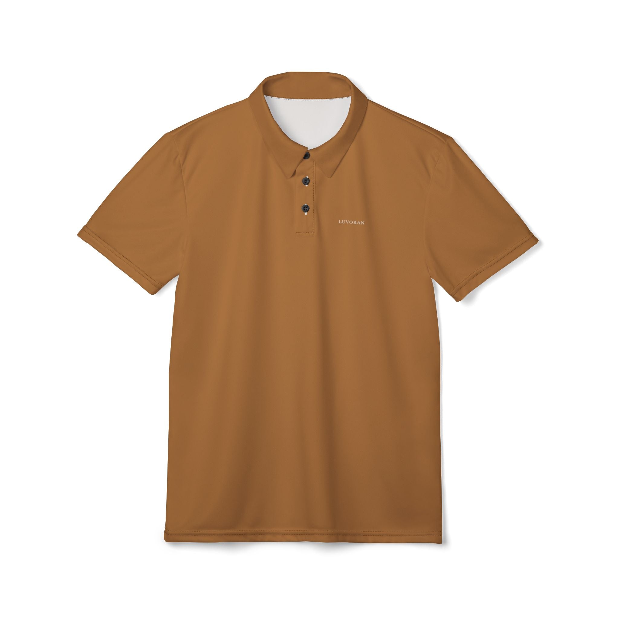 Classic Caramel Polo Shirt — Minimal Logo Short Sleeve Polo
